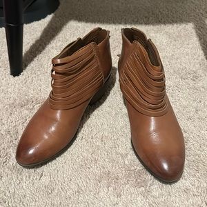 Brown Leather Clarks Booties